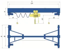 Кран однобалочный г/п 1,0 т-6,3-36м мостовой электрический опорный